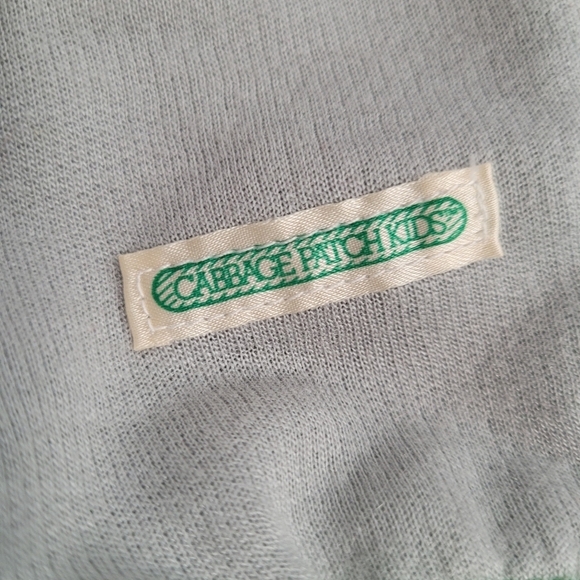 VTG Cabbage Patch Kids Coleco Gray Green Kitty Cat Sweats Shirt Set - Picture 3 of 6